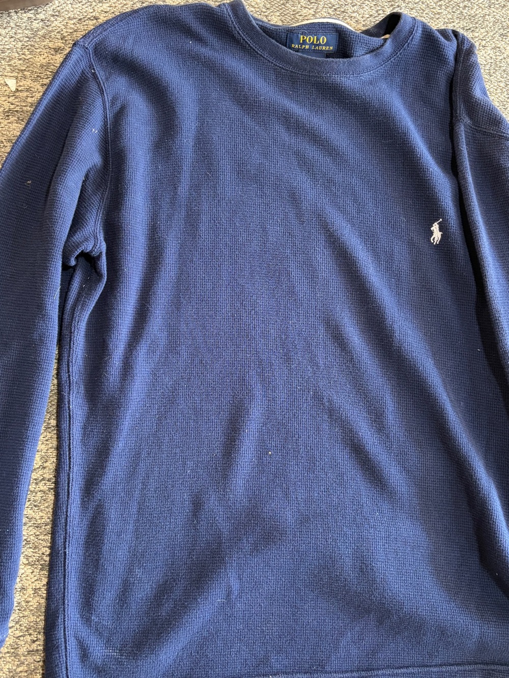 Ralph Lauren Navy Crewneck Sweater with White Pony